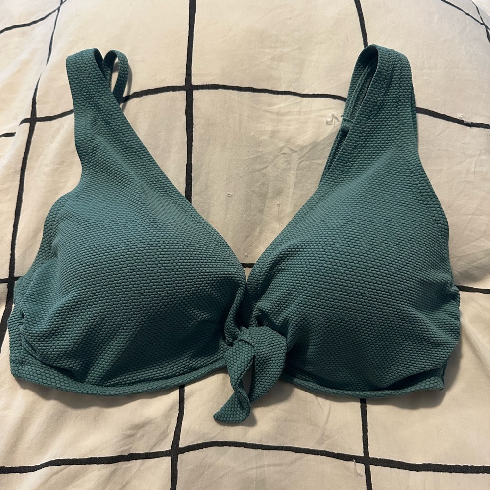 Teal Textured Women's Bikini Top